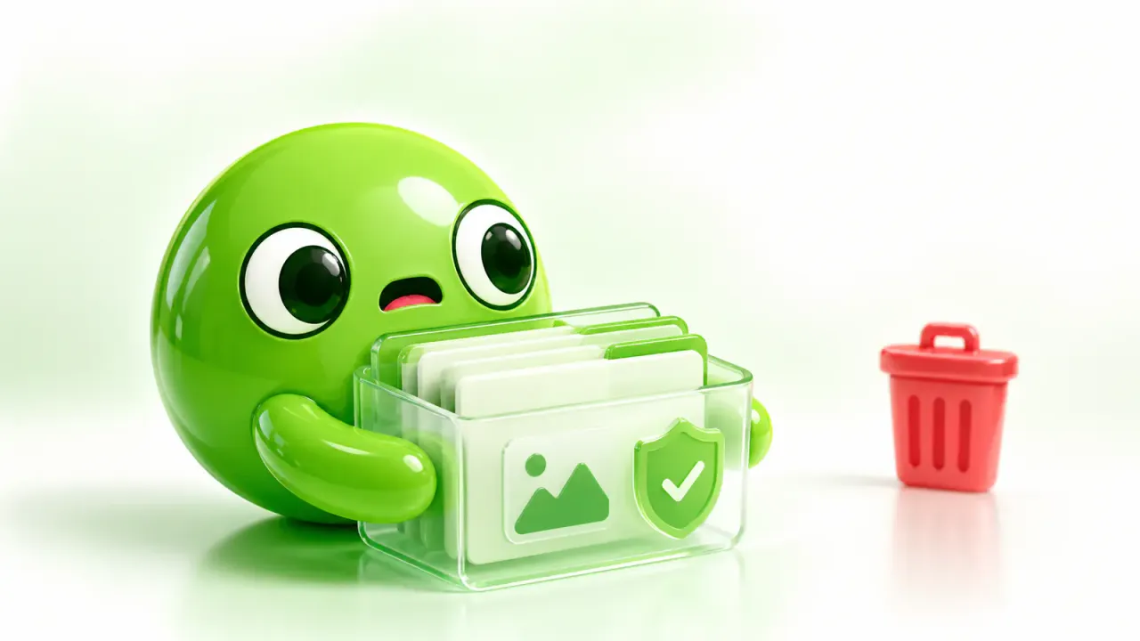 Маскот PostFrog проверяет архив перед удалением Telegram-канала